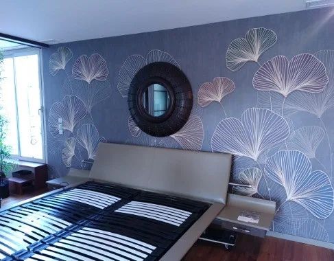 Pose papier peint chambre à Bordeaux – JS Ambiance Peinture